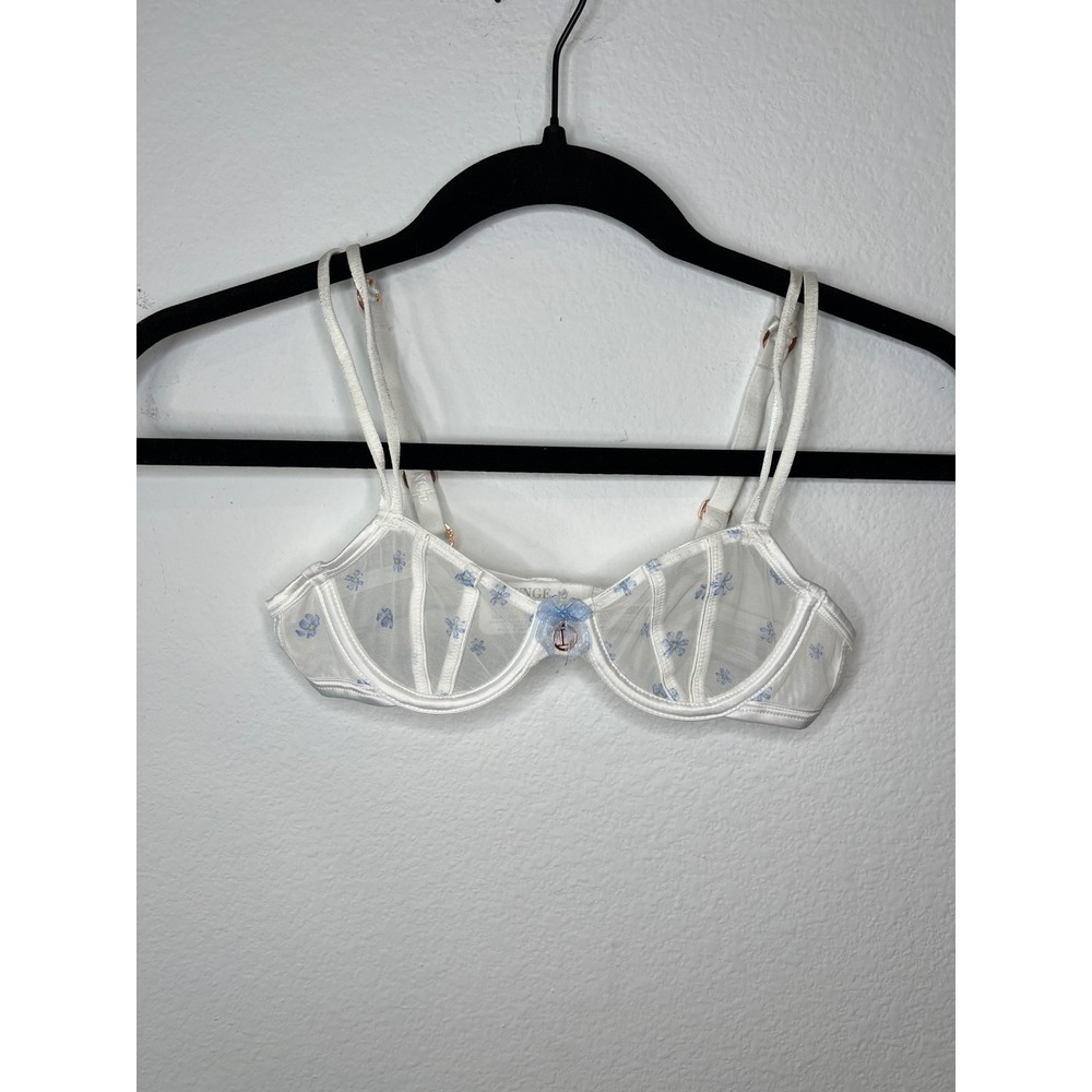 Lounge Underwear Womens Perrie Balconette Bra Floral Mesh White 30A